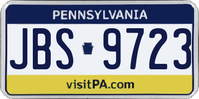 PA license plate JBS9723
