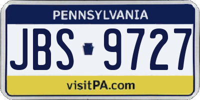 PA license plate JBS9727
