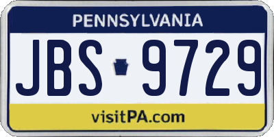PA license plate JBS9729