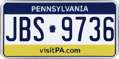 PA license plate JBS9736