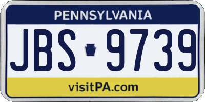 PA license plate JBS9739