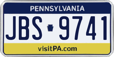 PA license plate JBS9741