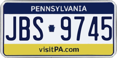 PA license plate JBS9745