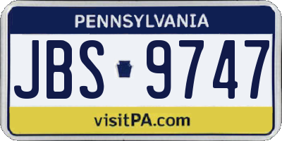 PA license plate JBS9747