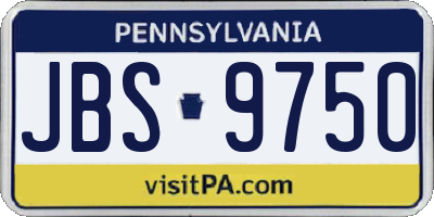 PA license plate JBS9750