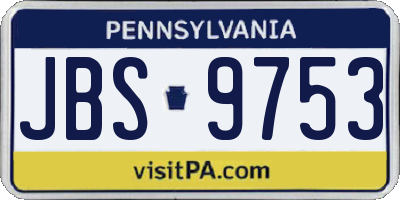 PA license plate JBS9753