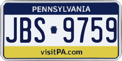 PA license plate JBS9759