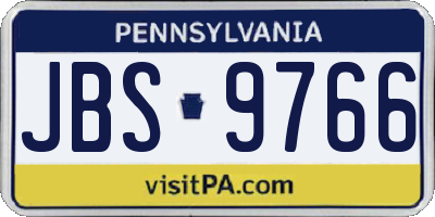 PA license plate JBS9766