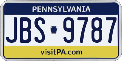 PA license plate JBS9787