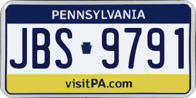 PA license plate JBS9791