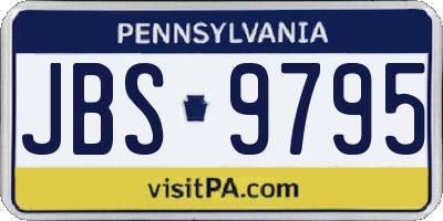 PA license plate JBS9795