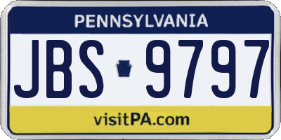 PA license plate JBS9797