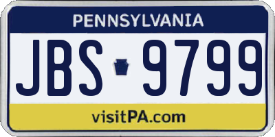 PA license plate JBS9799