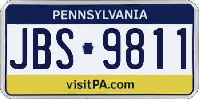 PA license plate JBS9811