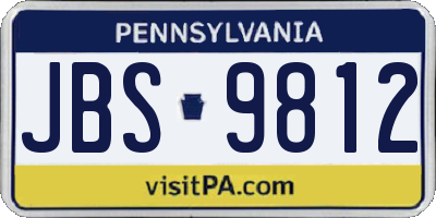 PA license plate JBS9812