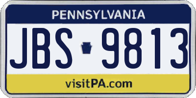 PA license plate JBS9813