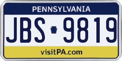 PA license plate JBS9819