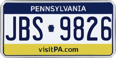PA license plate JBS9826