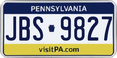 PA license plate JBS9827