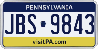 PA license plate JBS9843
