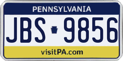 PA license plate JBS9856