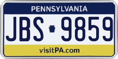 PA license plate JBS9859