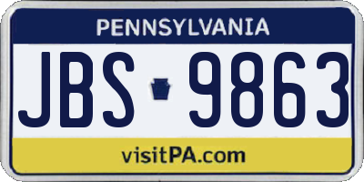 PA license plate JBS9863
