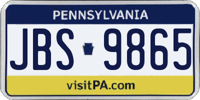 PA license plate JBS9865
