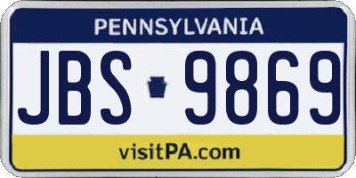PA license plate JBS9869