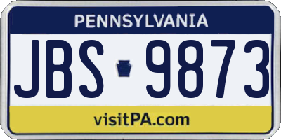 PA license plate JBS9873