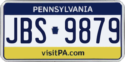 PA license plate JBS9879