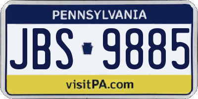 PA license plate JBS9885