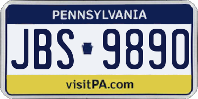 PA license plate JBS9890