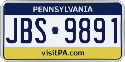 PA license plate JBS9891