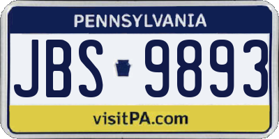 PA license plate JBS9893