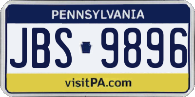 PA license plate JBS9896