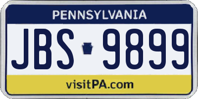 PA license plate JBS9899