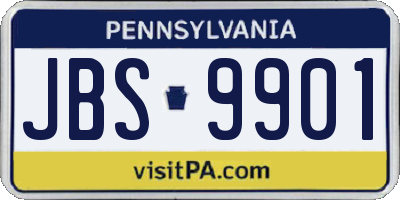 PA license plate JBS9901