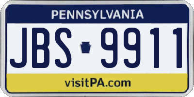 PA license plate JBS9911