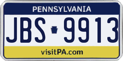 PA license plate JBS9913