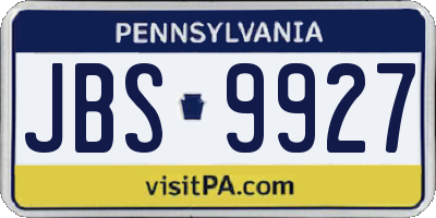 PA license plate JBS9927