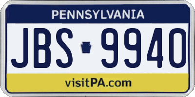 PA license plate JBS9940