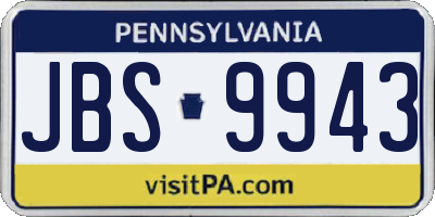 PA license plate JBS9943