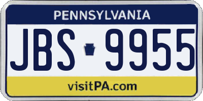 PA license plate JBS9955