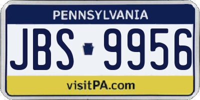 PA license plate JBS9956