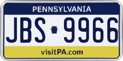 PA license plate JBS9966