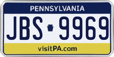 PA license plate JBS9969