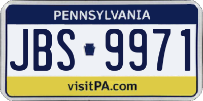 PA license plate JBS9971