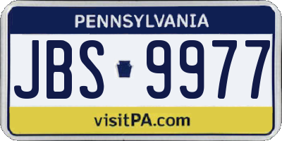 PA license plate JBS9977