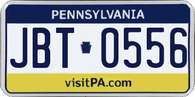 PA license plate JBT0556